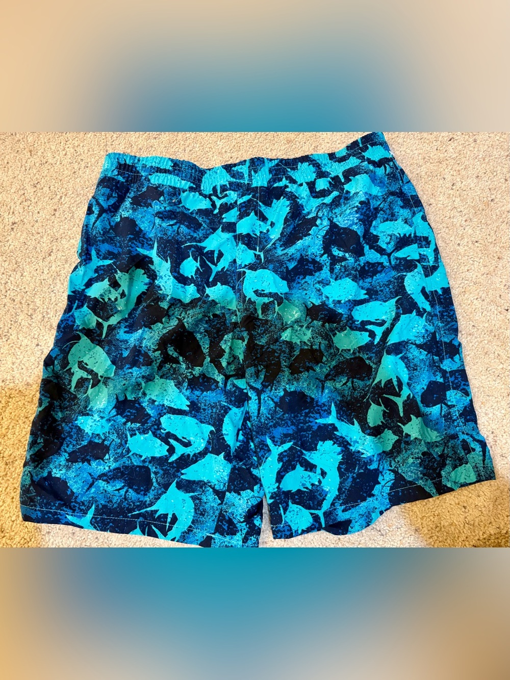 Columbia Blue Teal Boys XL Swim Shorts